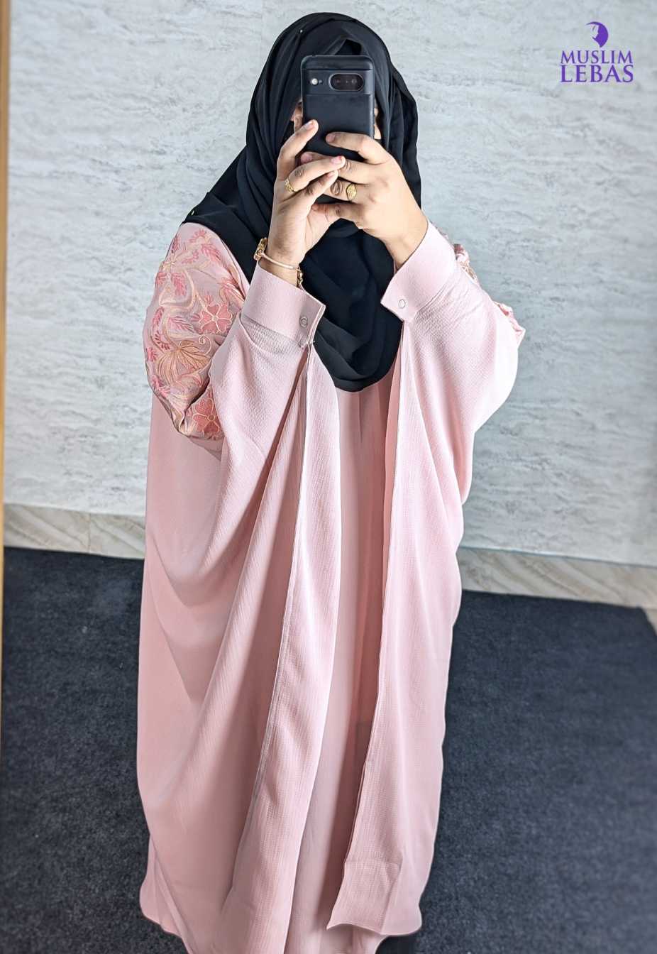 Embroidery Shor Cape Baby Pink