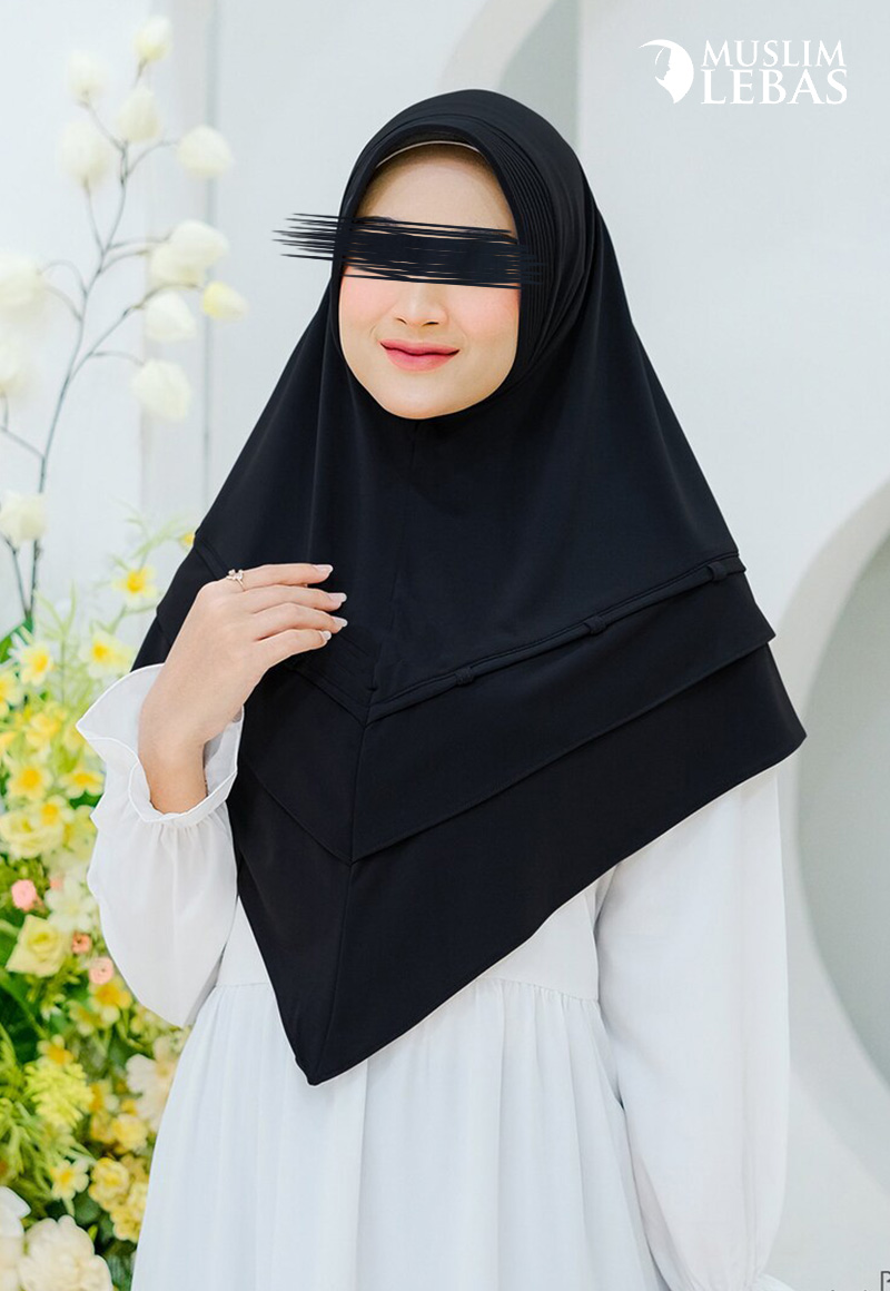 ইন্দোনেশিয়ান স্টাইল হিজাব কালো Indonesian Style Hijab Black